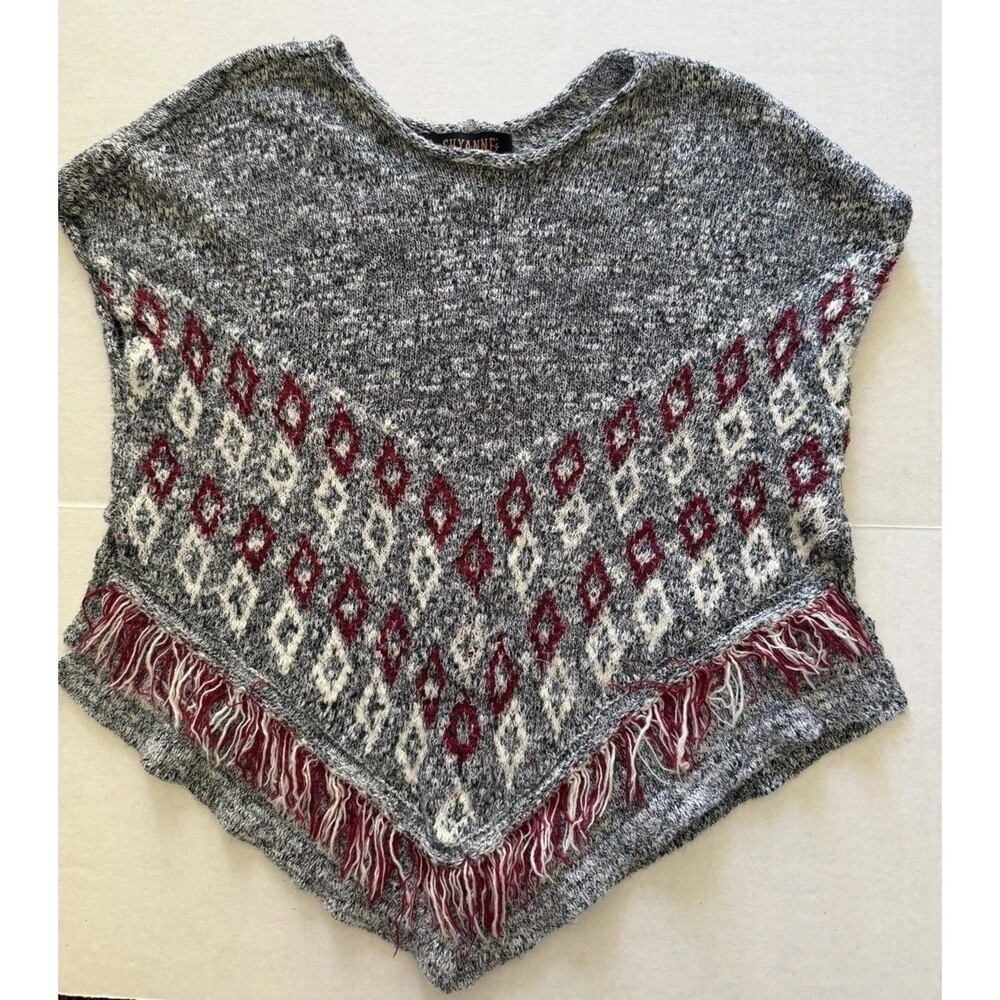 Shyanne Women’s S Fringe Sweater Western Cowgirl Southwestern Poncho